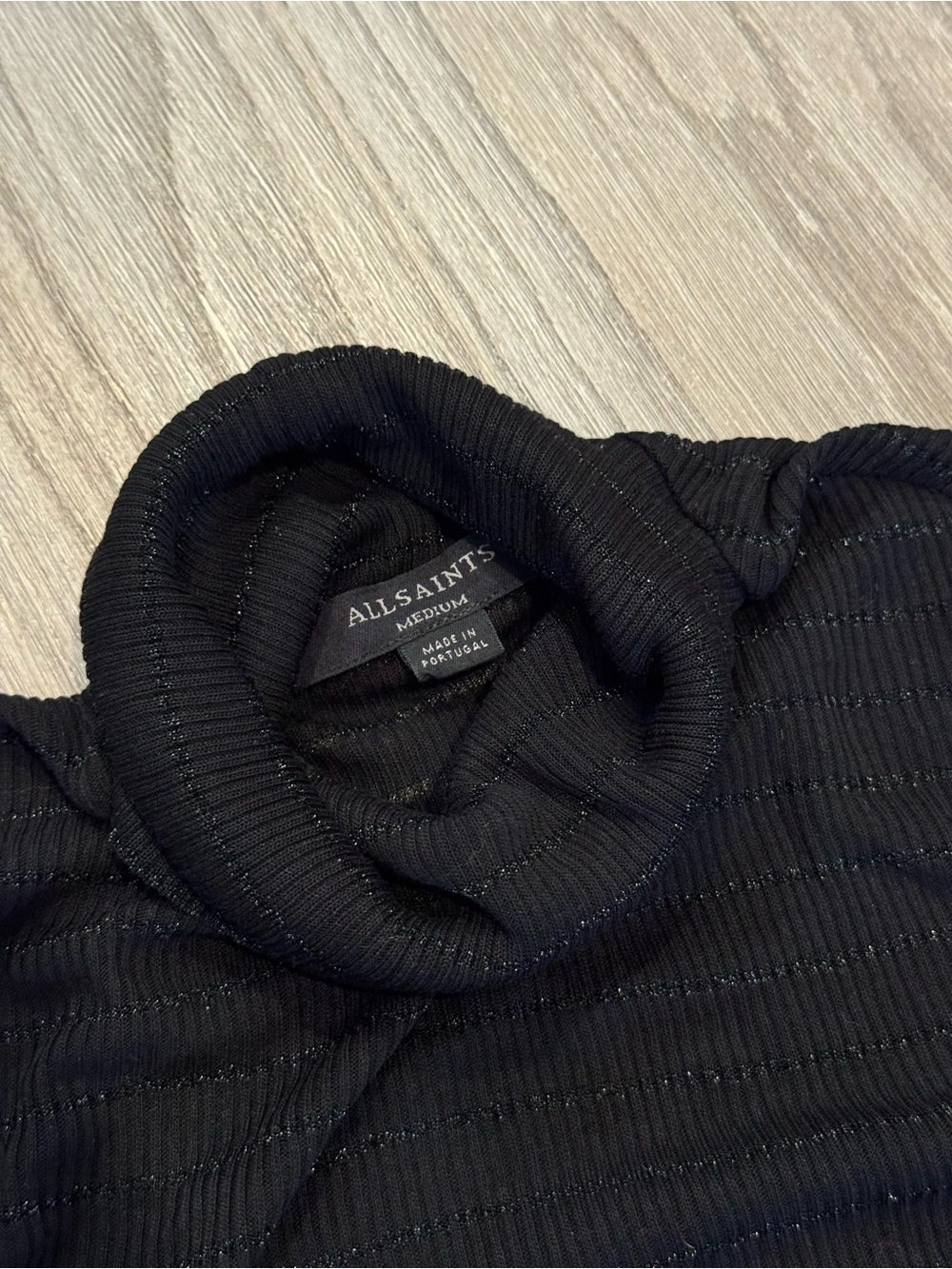 All Saints Black Turtleneck Sweater Medium Women’s